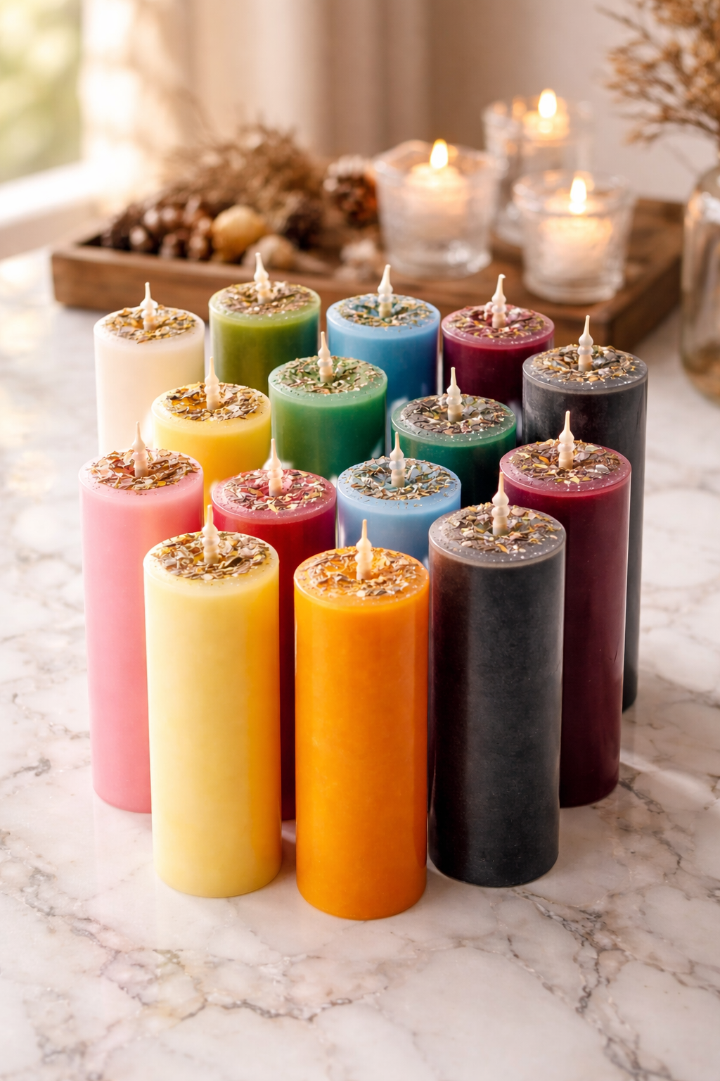 Candela-Velon Personalizzato su richiesta specifica ritualizzato e profumato con interpretazione del fondo